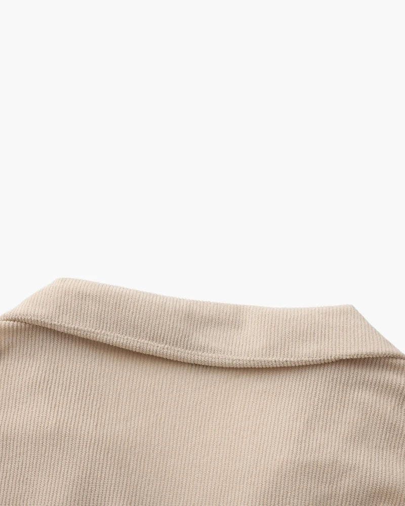 Corduroy Shirt and Shorts Set