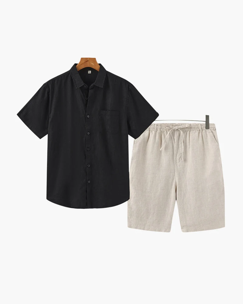 Linen Shirt and Shorts Set