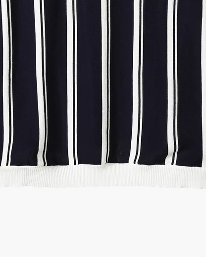 Striped Half-Zip Knit Polo