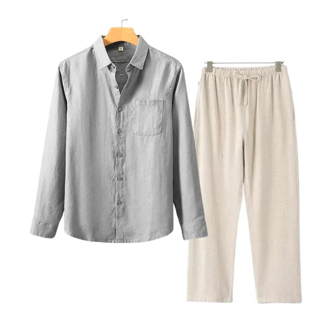 Linen Polo Trouser Set