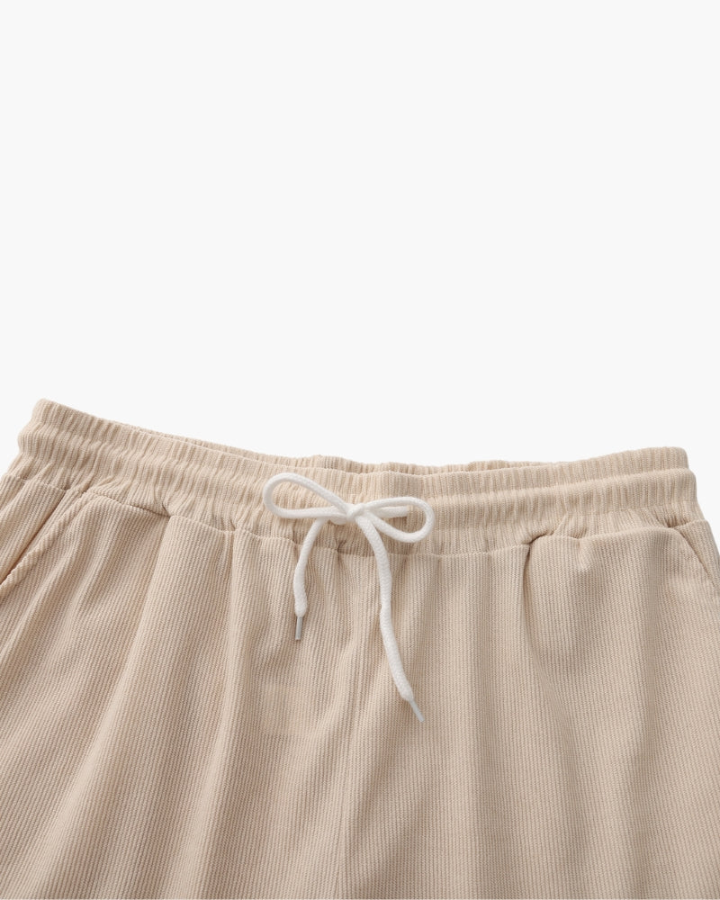 Corduroy Shirt and Shorts Set
