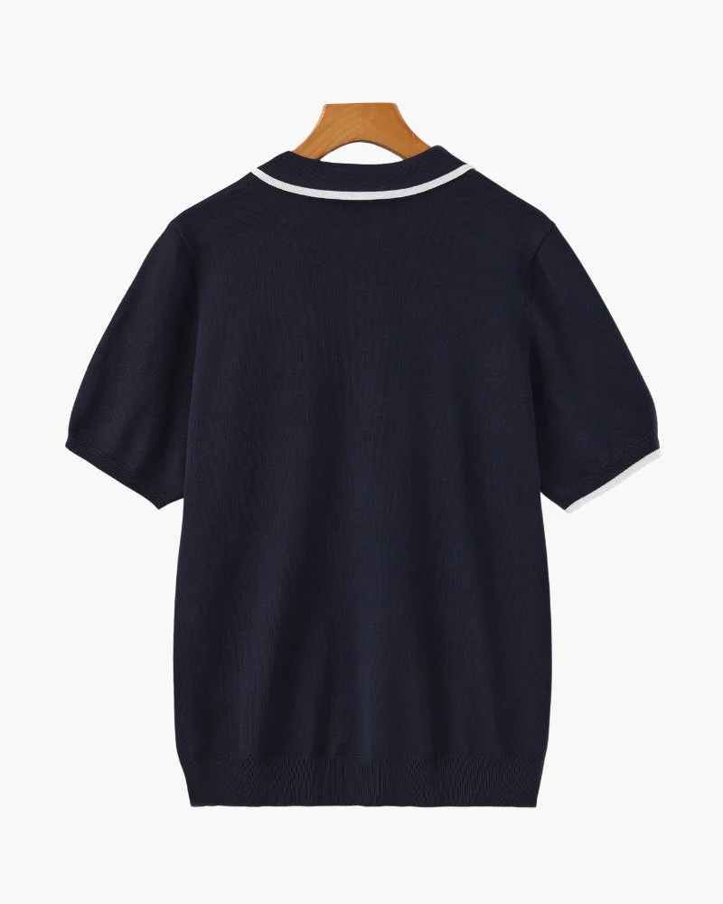 Navy Contrast Trim Polo