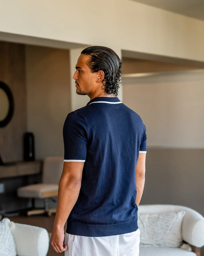 Navy Contrast Trim Polo
