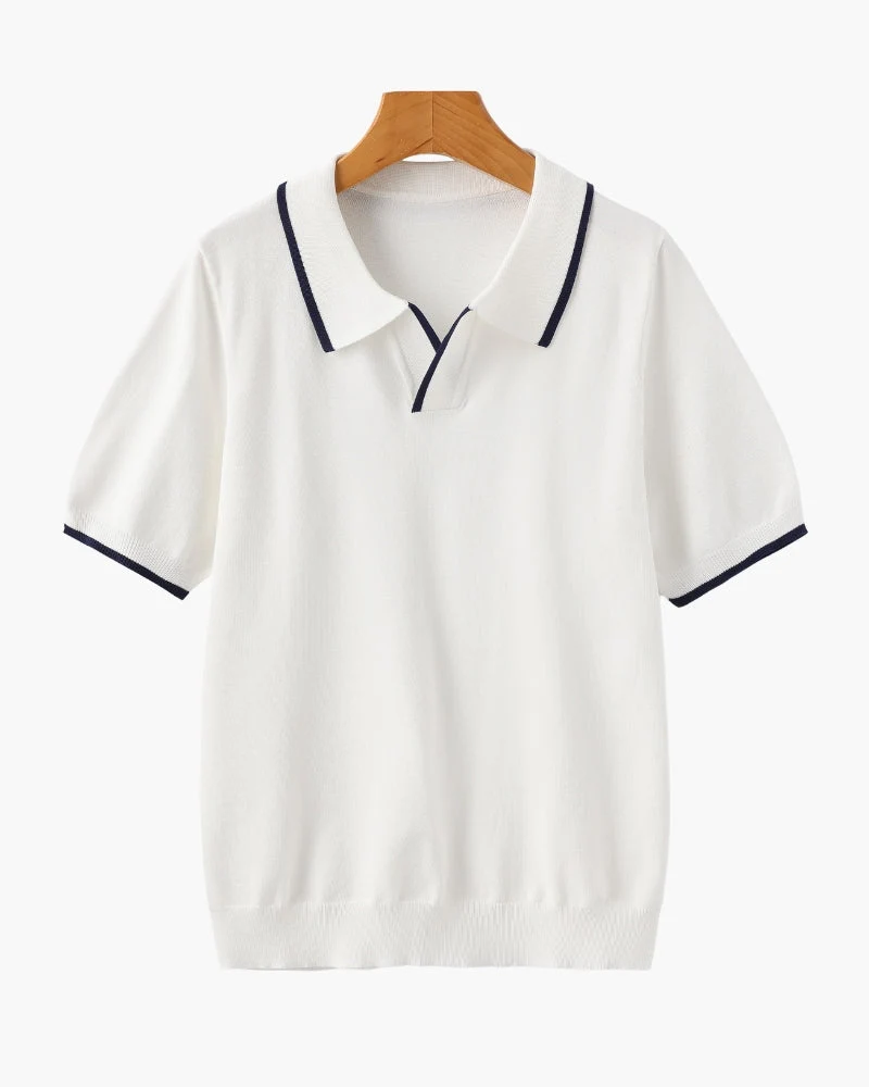 Navy Contrast Trim Polo
