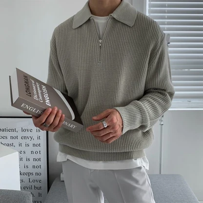 Long Sleeve Polo Sweatshirt