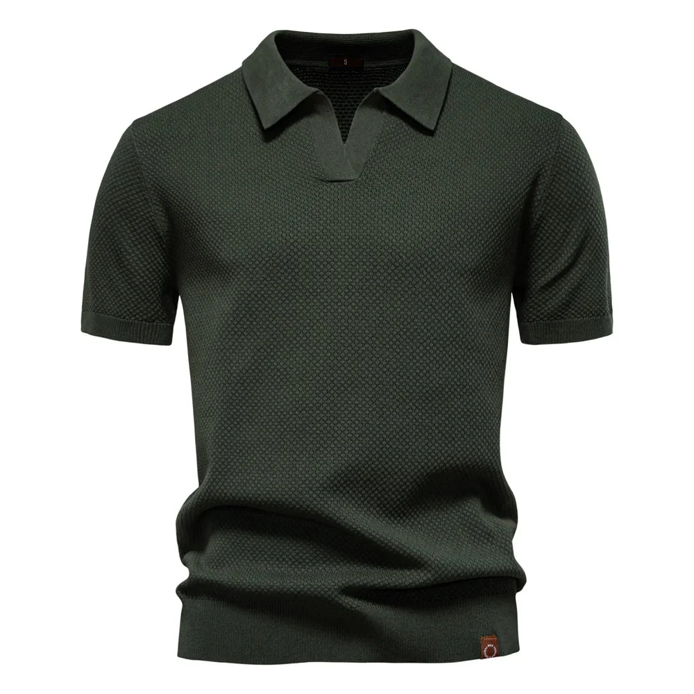 Jacquard Knit Polo Shirt