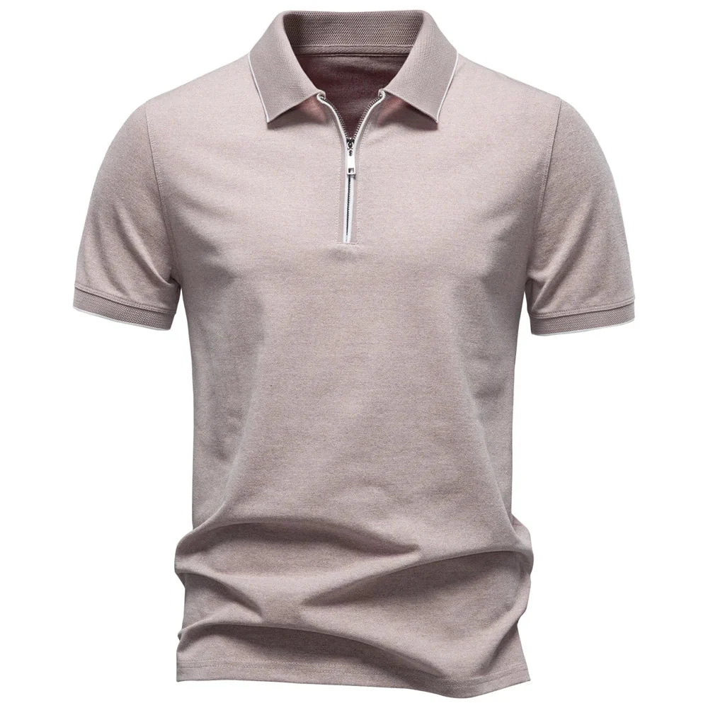 Zip Neck Cotton Polo