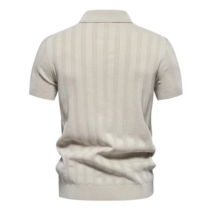 Textured Stripe Polo Shirt