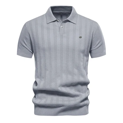 Textured Stripe Polo Shirt