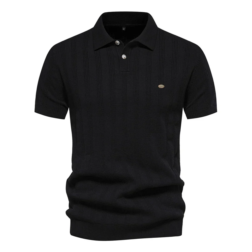 Textured Stripe Polo Shirt