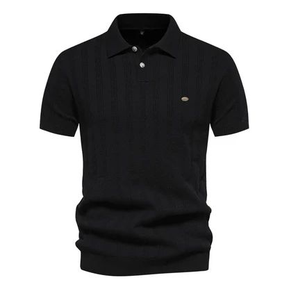 Textured Stripe Polo Shirt